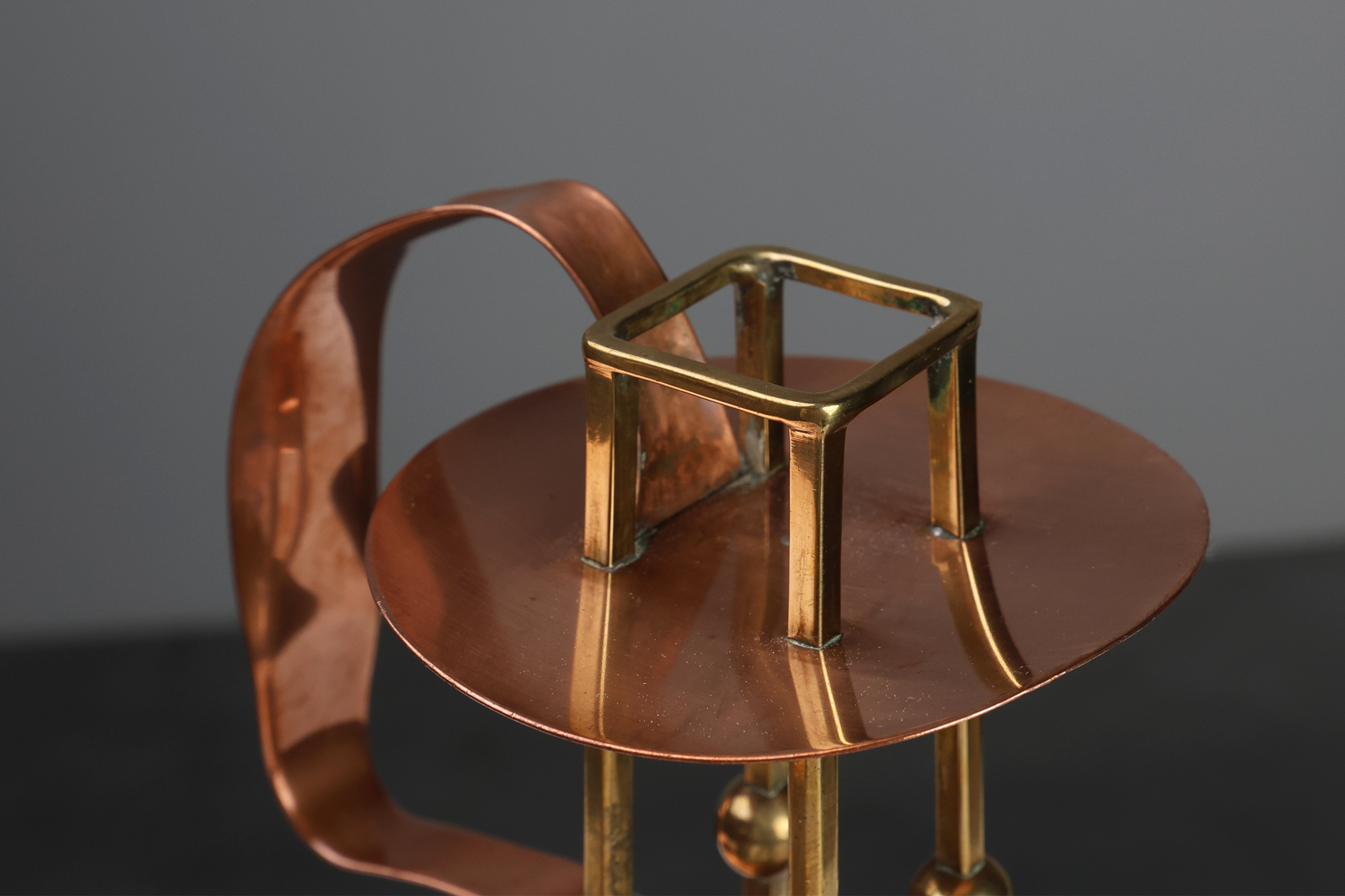 Pair of copper Table Candlesticks by Carl Deffner, Germany ca 1910thumbnail